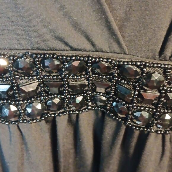 Black Tunic with Embellished Beaded Waist - Picture 3 of 6